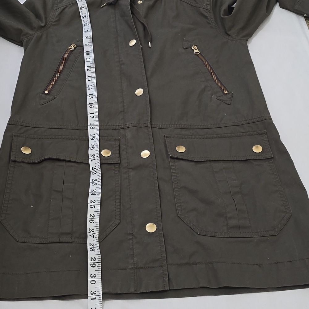 J. Crew Women's Olive Hooded Jacket S - Picture 6 of 9
